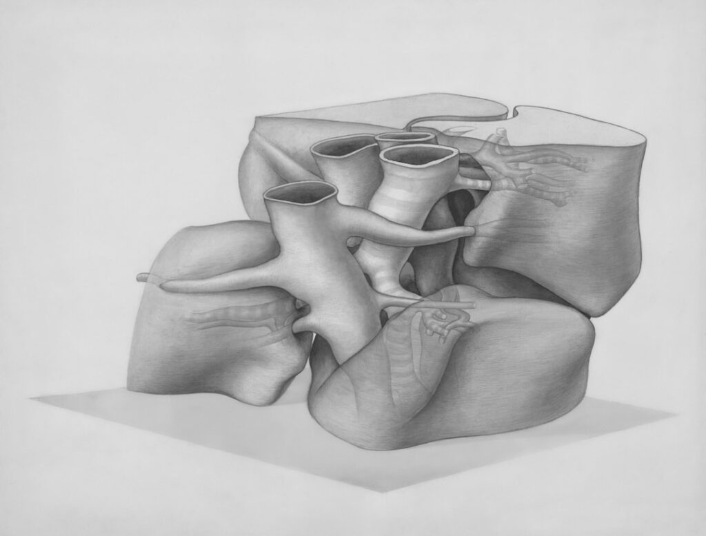 a drawing of a piece of art on a white background